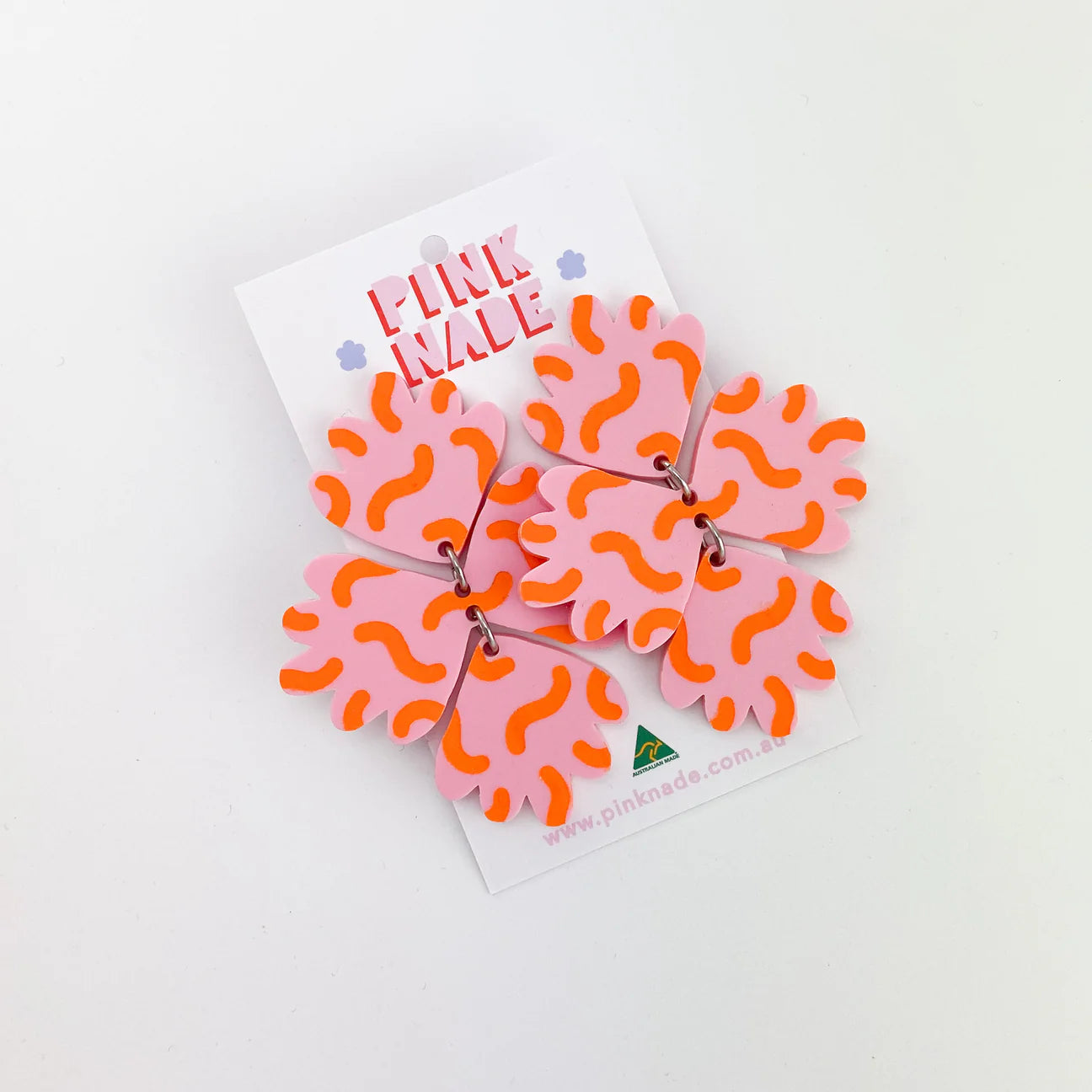 Pink Nade - The Joey Fandangle Pink / Orange Dangle Earrings