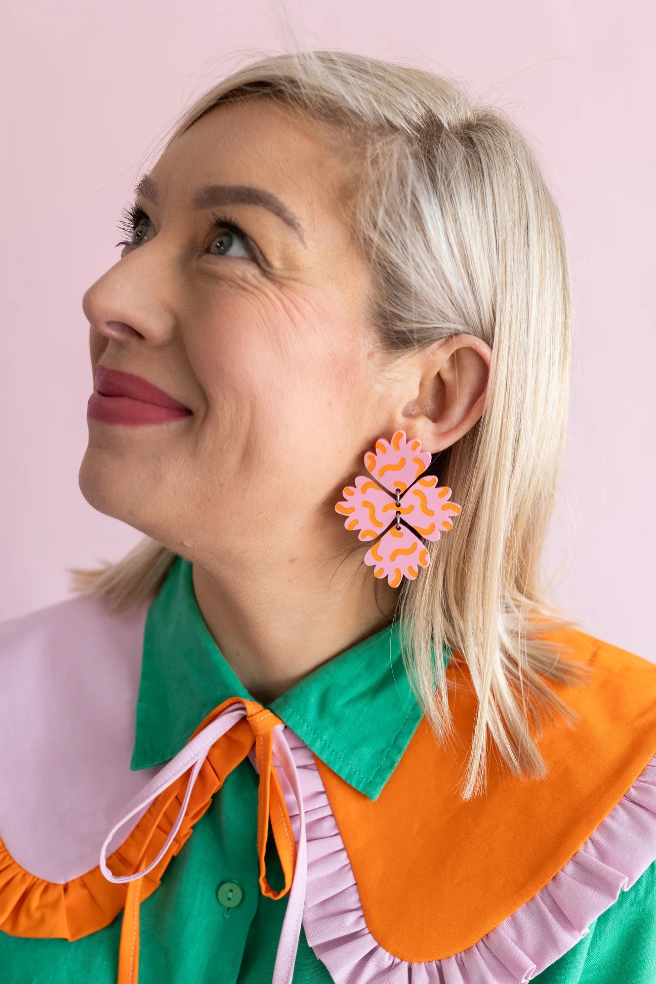Pink Nade - The Joey Fandangle Pink / Orange Dangle Earrings