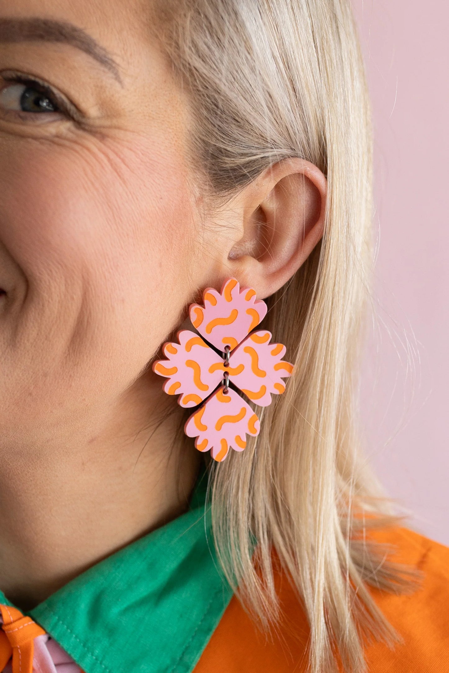 Pink Nade - The Joey Fandangle Pink / Orange Dangle Earrings