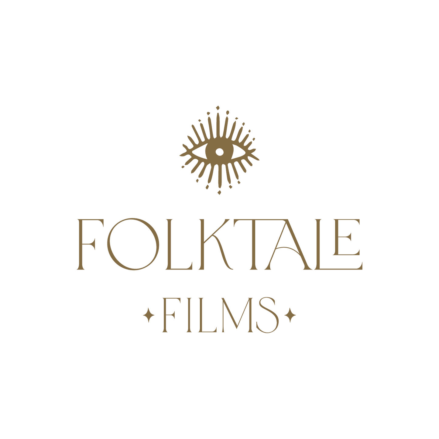 Picture of the Folktale Films logo in gold on a white background